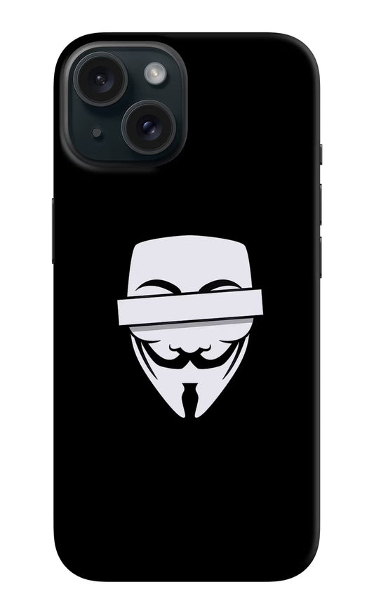 Anonymous Face iPhone 15 Hard Case Back Cover by Casekaro