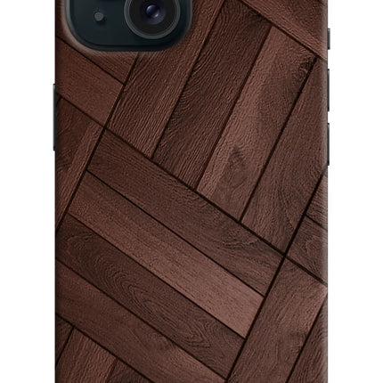Wooden Texture Design iPhone 15 Hard Case Back Cover by Casekaro