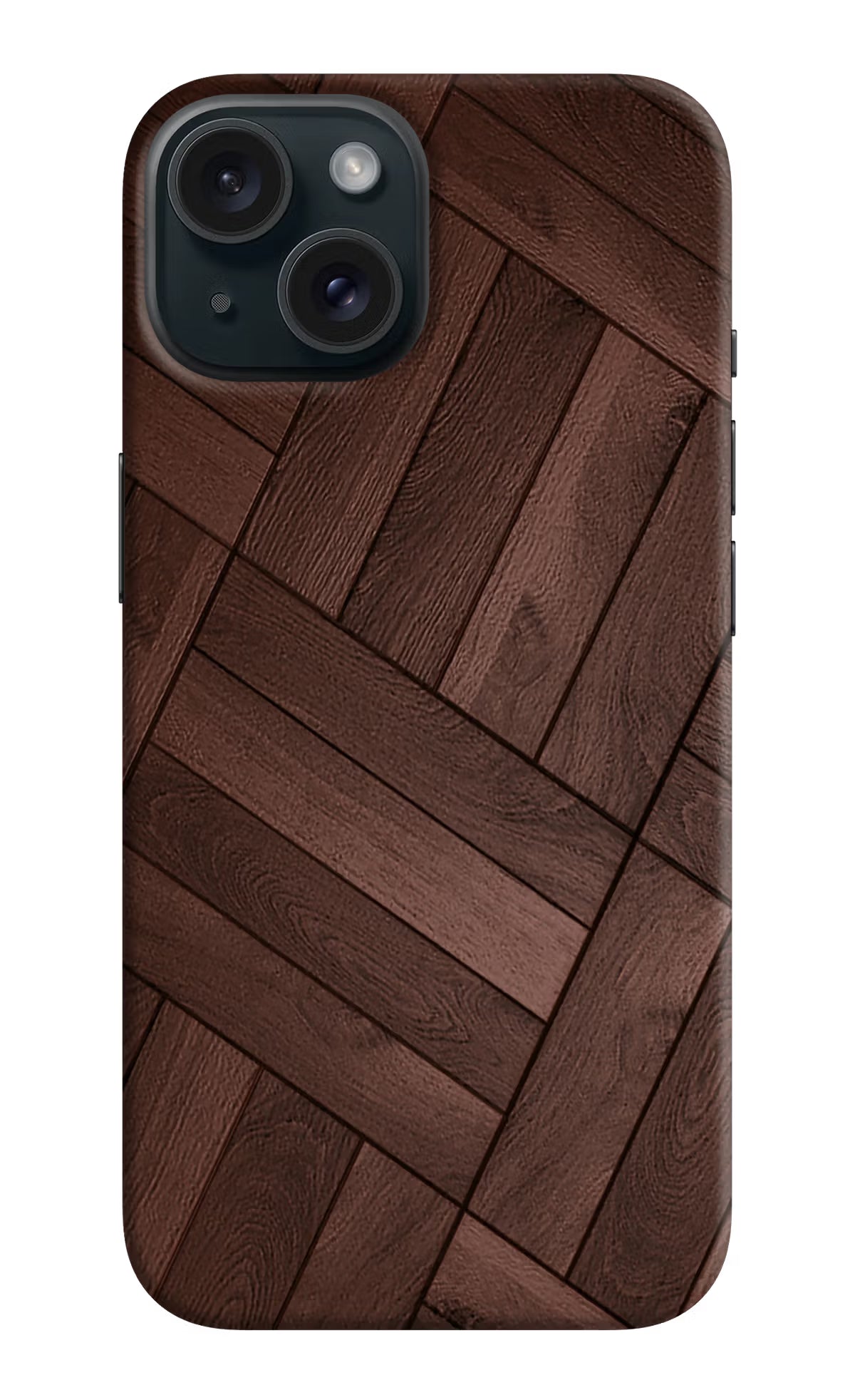 Wooden Texture Design iPhone 15 Hard Case Back Cover by Casekaro