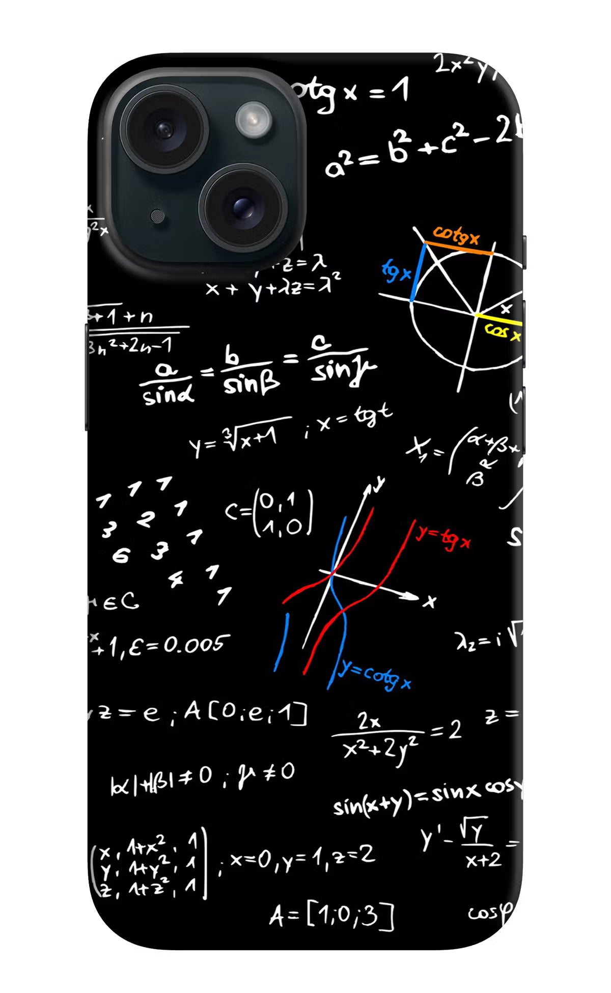 Mathematics Formula iPhone 15 Hard Case Back Cover by Casekaro