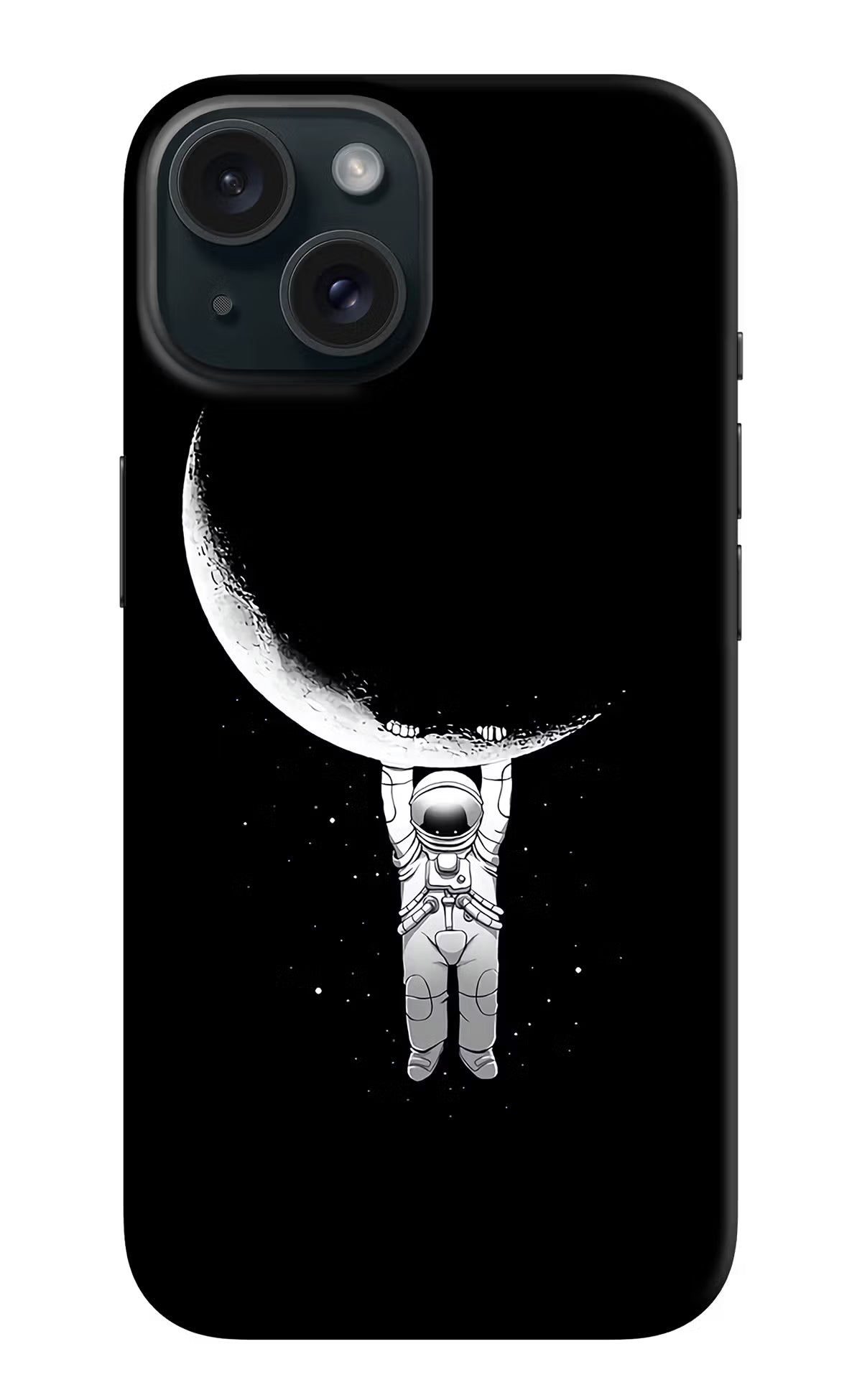 Moon Space iPhone 15 Hard Case Back Cover by Casekaro