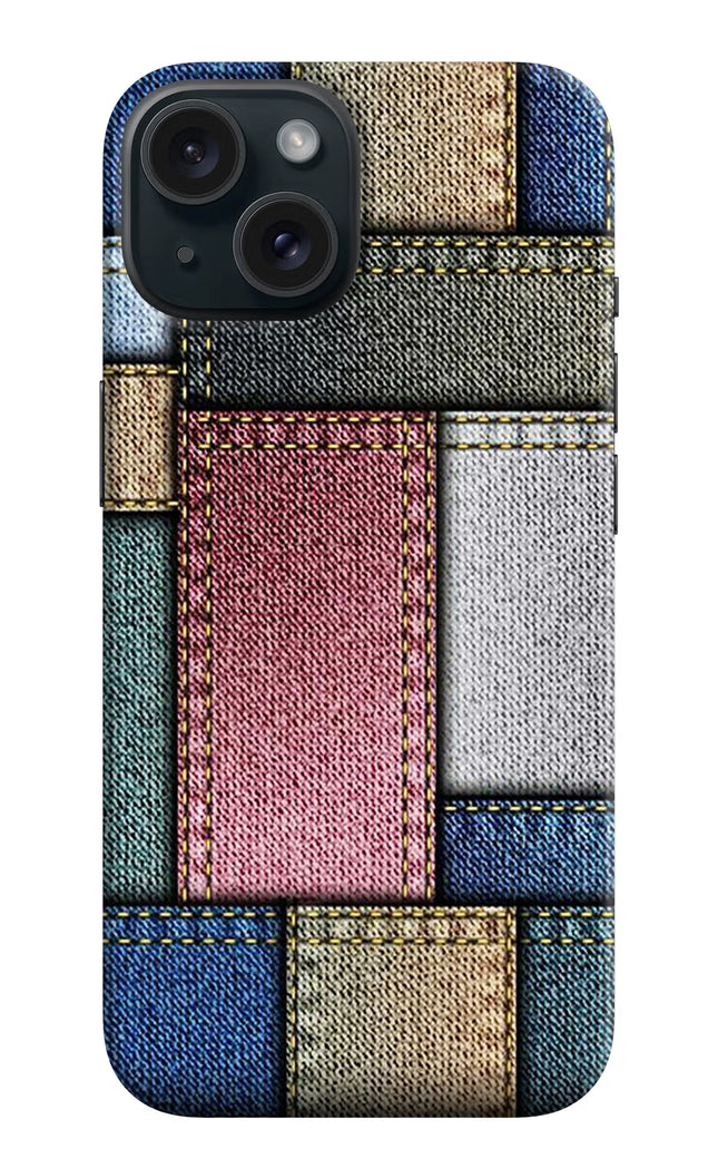 Multicolor Jeans iPhone 15 Hard Case Back Cover by Casekaro
