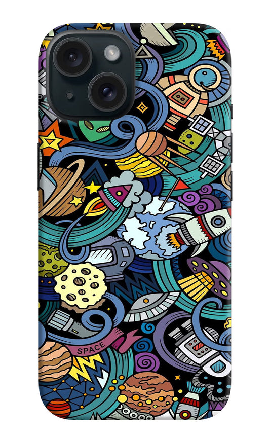 Space Abstract iPhone 15 Hard Case Back Cover by Casekaro