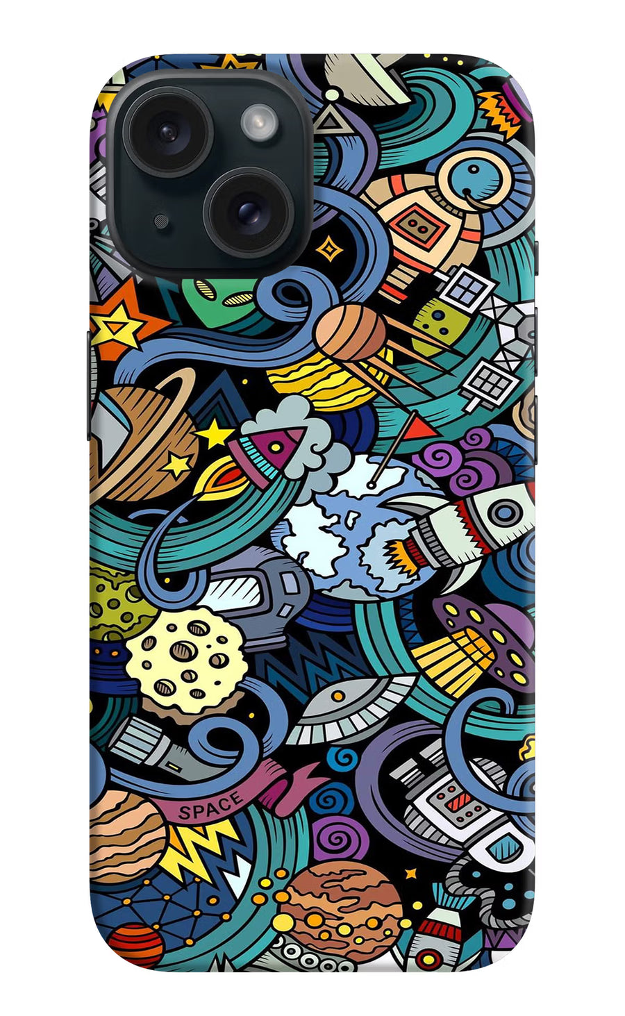 Space Abstract iPhone 15 Back Cover, Hard case