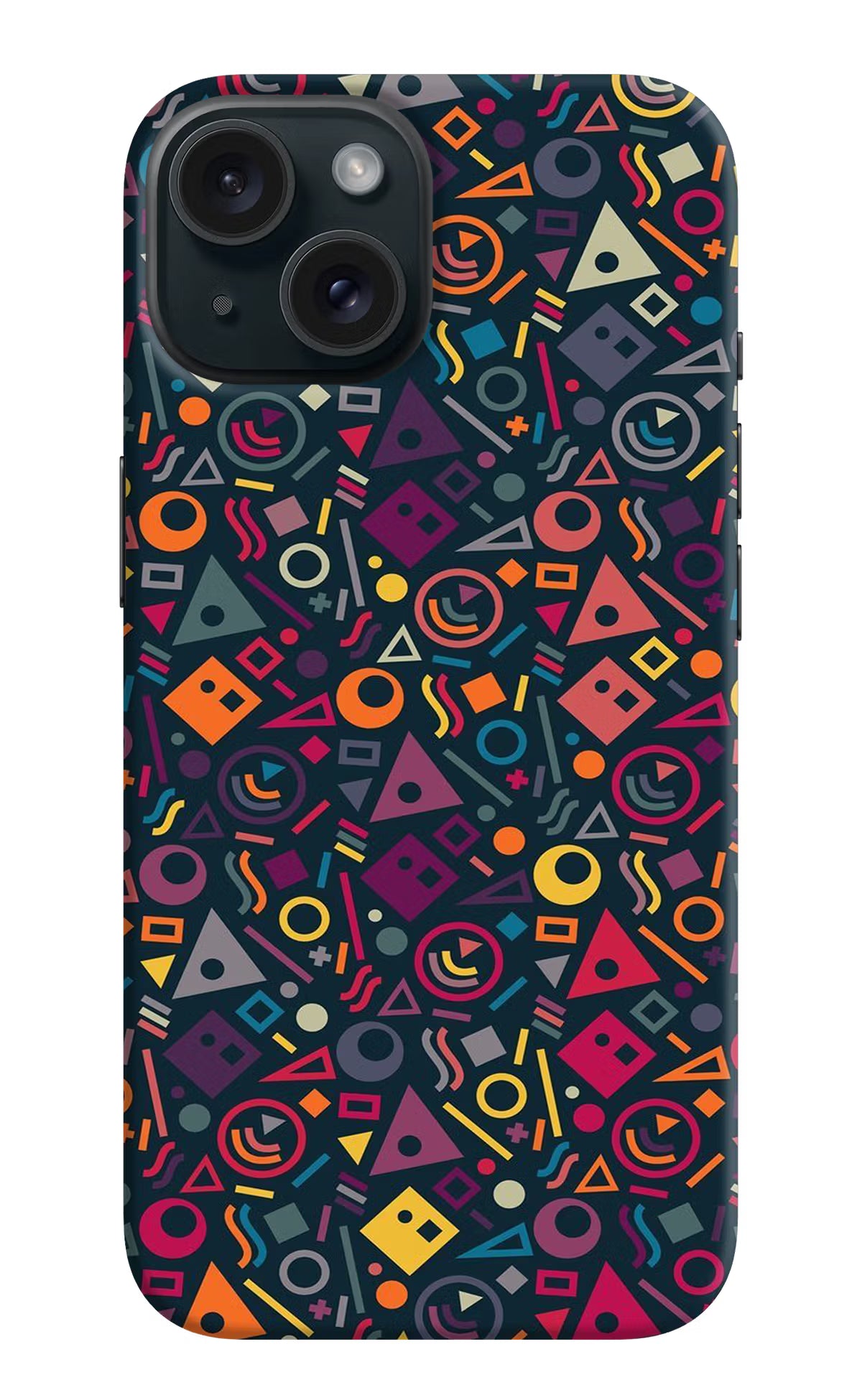 Geometric Abstract iPhone 15 Hard Case Back Cover by Casekaro