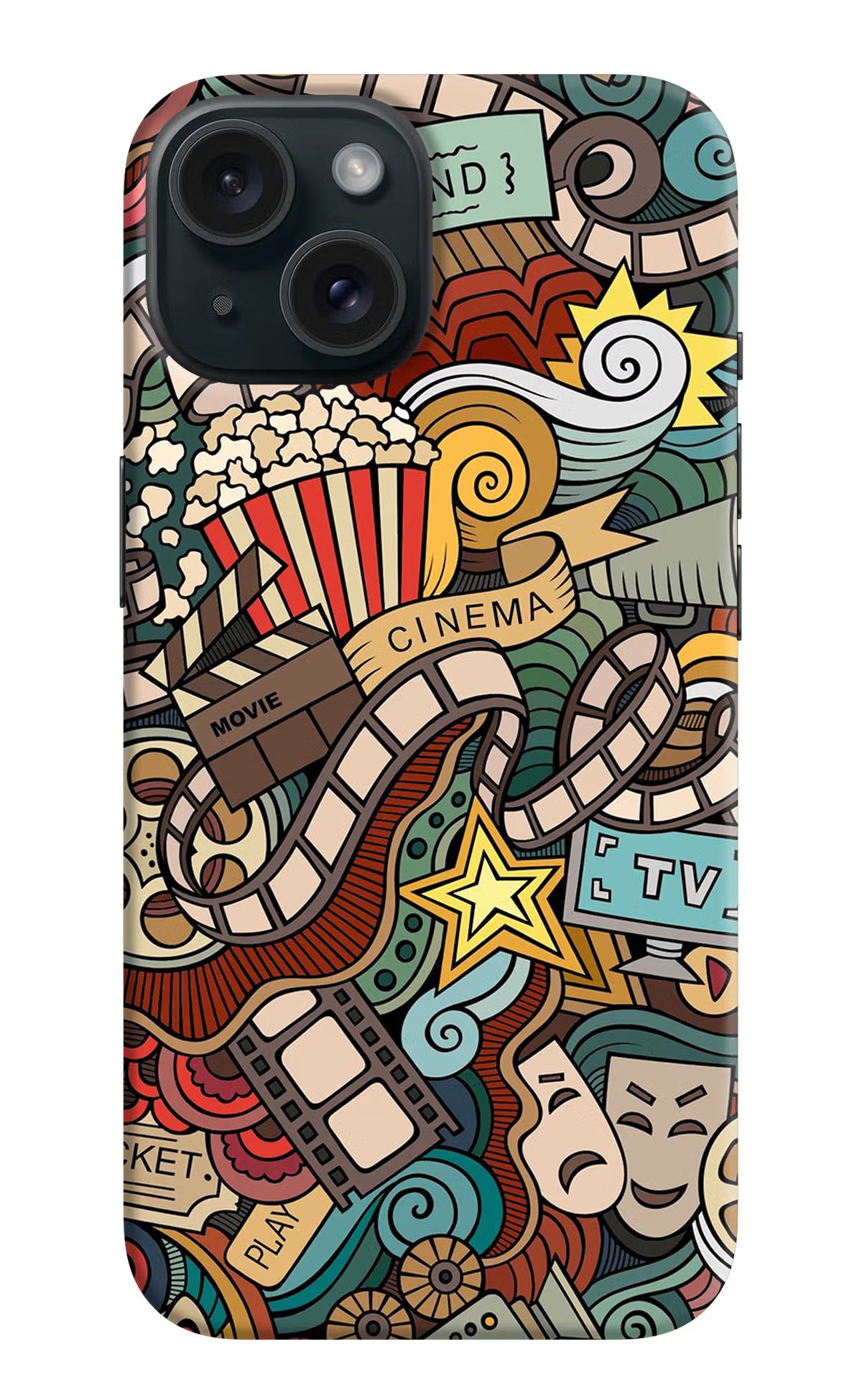 Cinema Abstract iPhone 15 Hard Case Back Cover by Casekaro