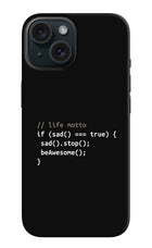 Life Motto Code iPhone 15 Hard Case Back Cover by Casekaro