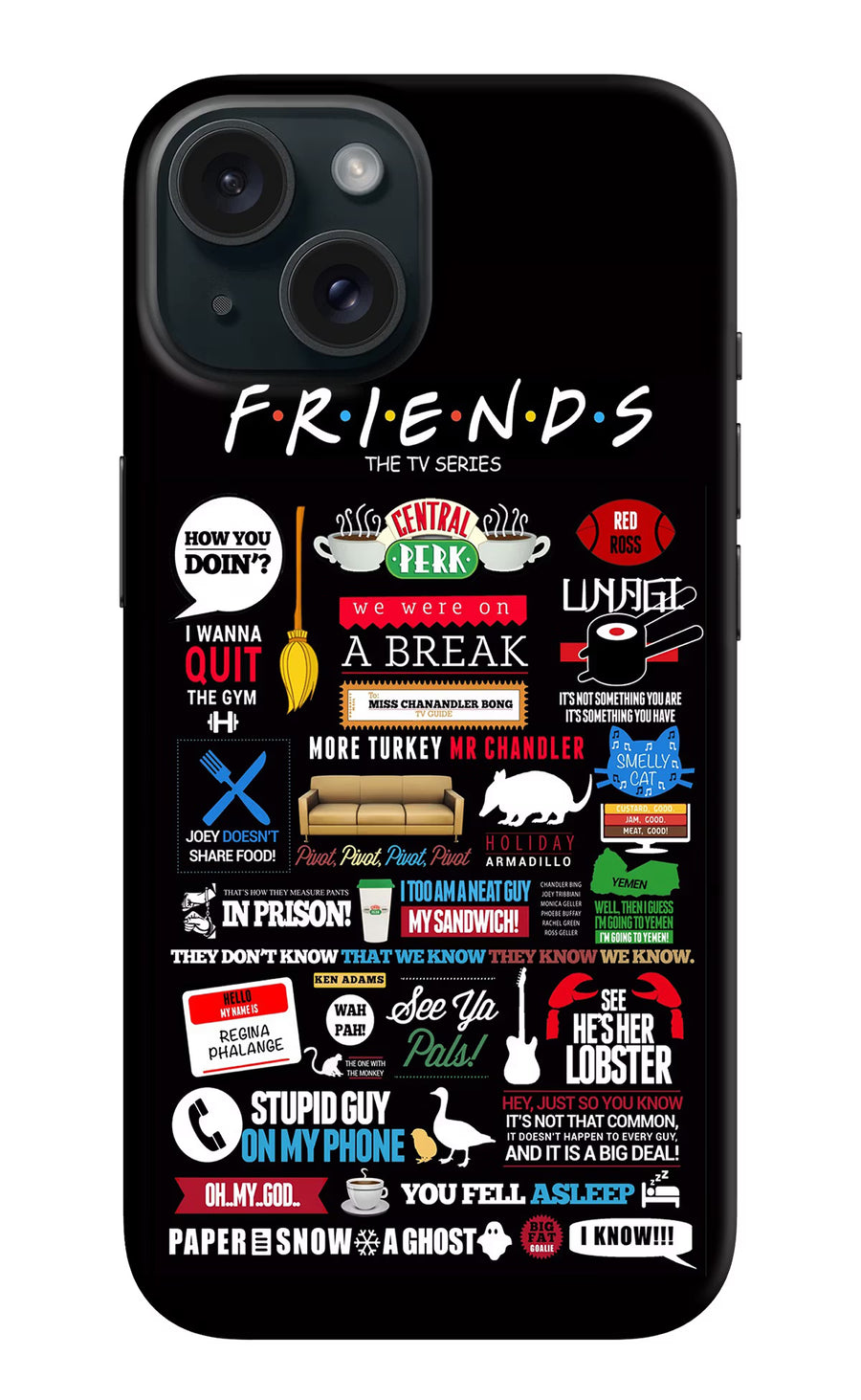 FRIENDS iPhone 15 Back Cover, Hard case