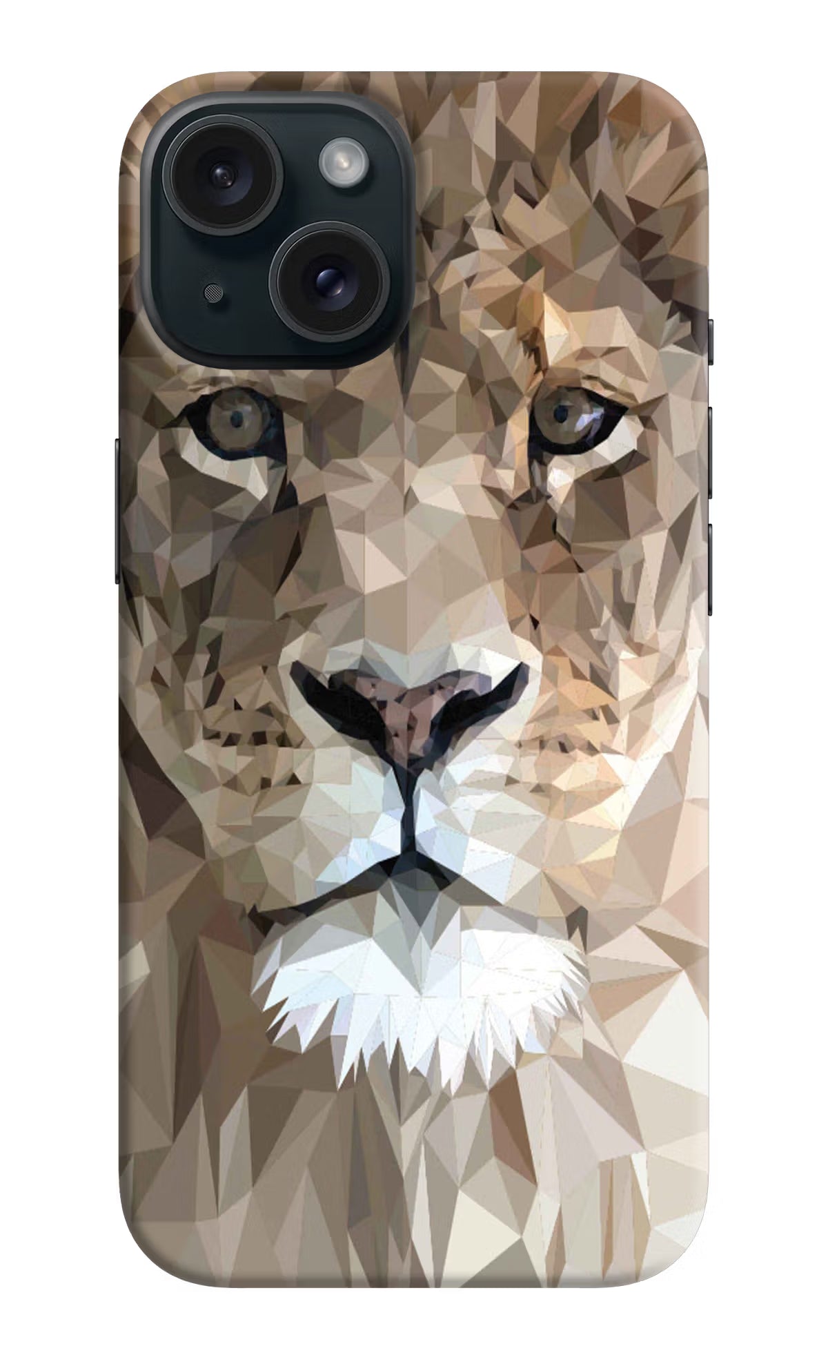 Lion Art iPhone 15 Hard Case Back Cover by Casekaro