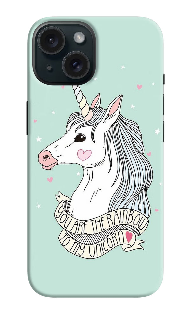 Unicorn Wallpaper iPhone 15 Hard Case Back Cover by Casekaro