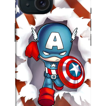 Captain America iPhone 15 Hard Case Back Cover by Casekaro