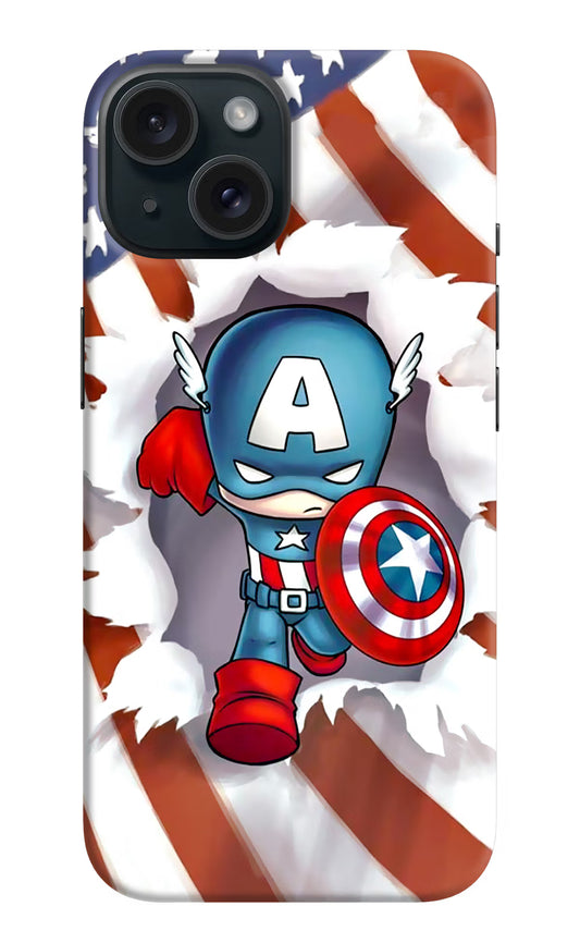 Captain America iPhone 15 Hard Case Back Cover by Casekaro