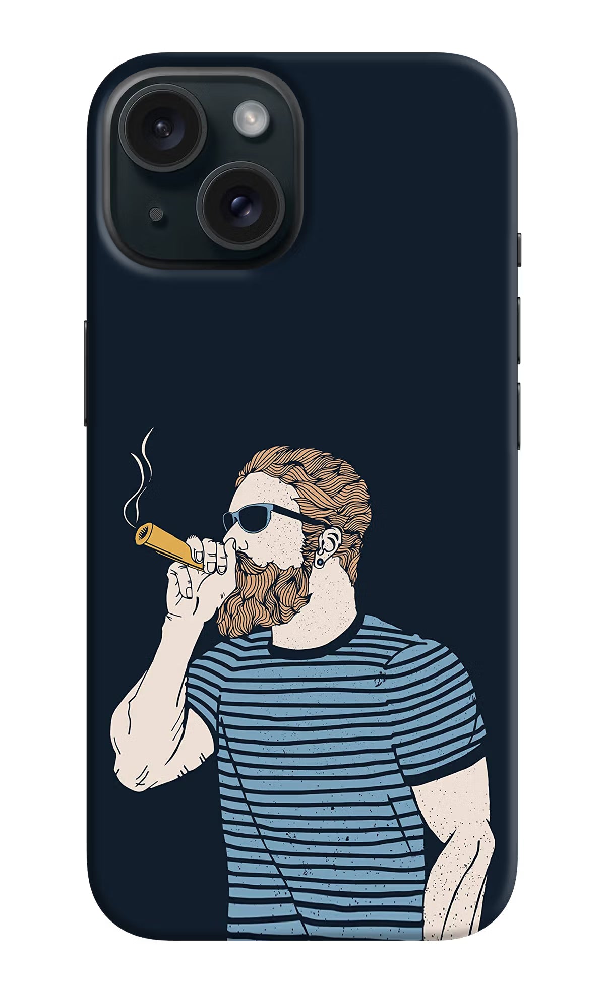 Smoking iPhone 15 Hard Case Back Cover by Casekaro
