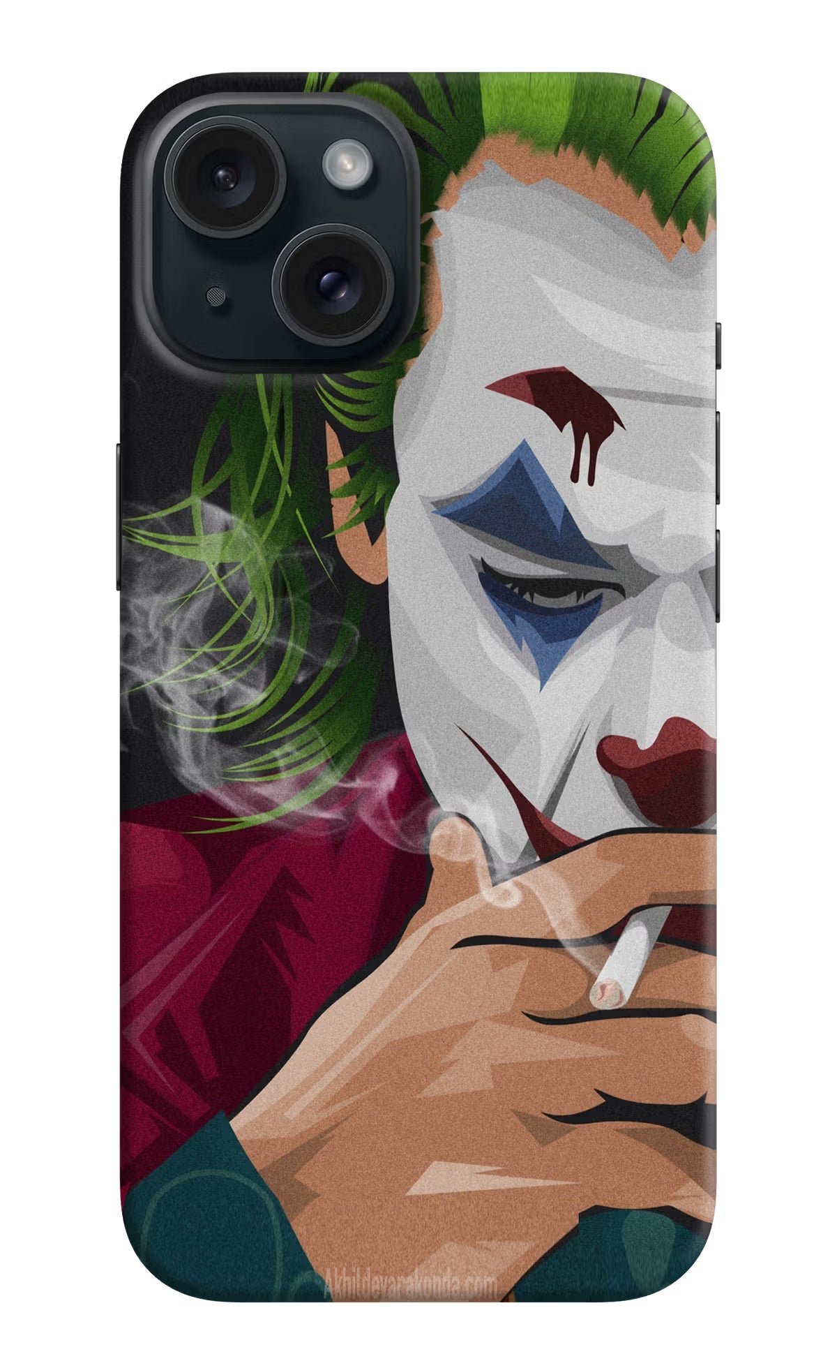 Joker Smoking iPhone 15 Hard Case Back Cover by Casekaro