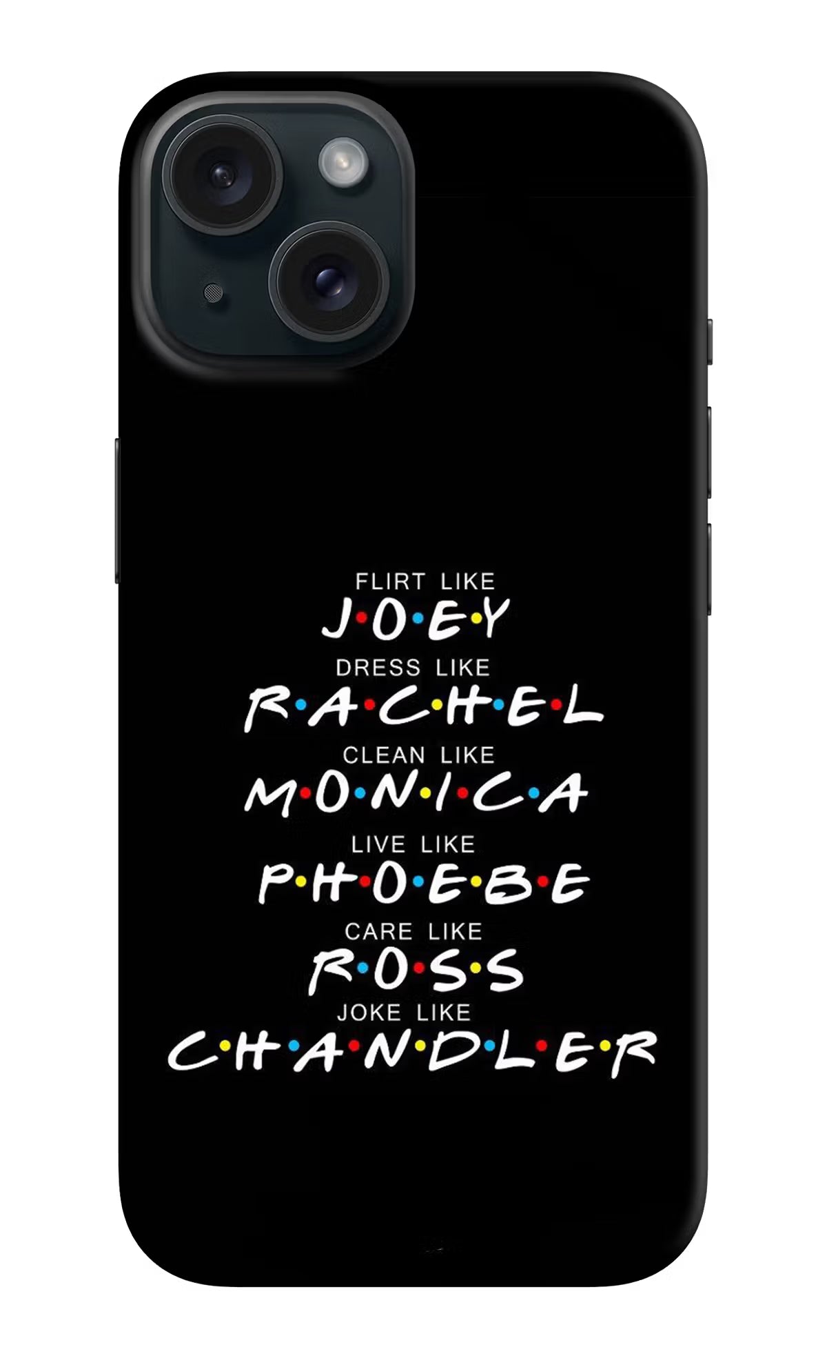 FRIENDS Character iPhone 15 Hard Case Back Cover by Casekaro