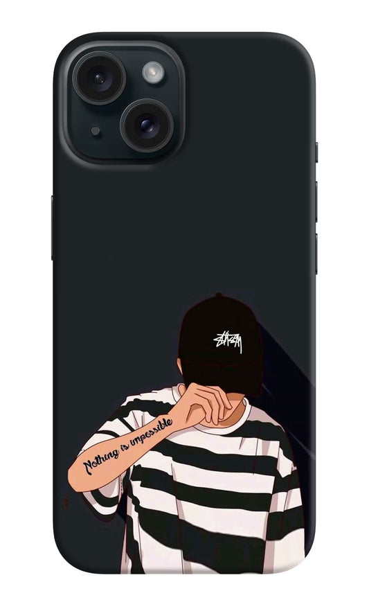 Aesthetic Boy iPhone 15 Hard Case Back Cover by Casekaro
