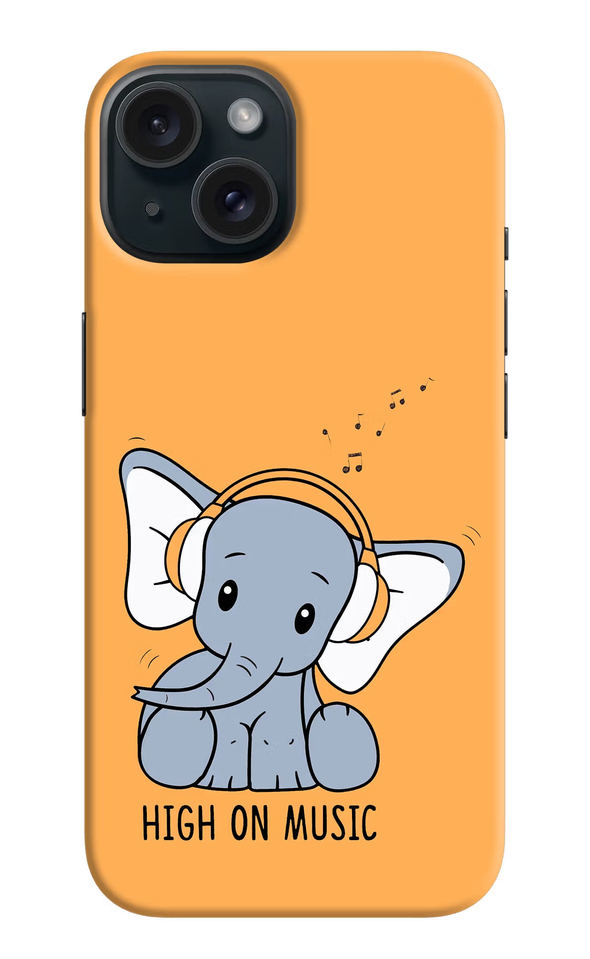 High On Music iPhone 15 Hard Case Back Cover by Casekaro