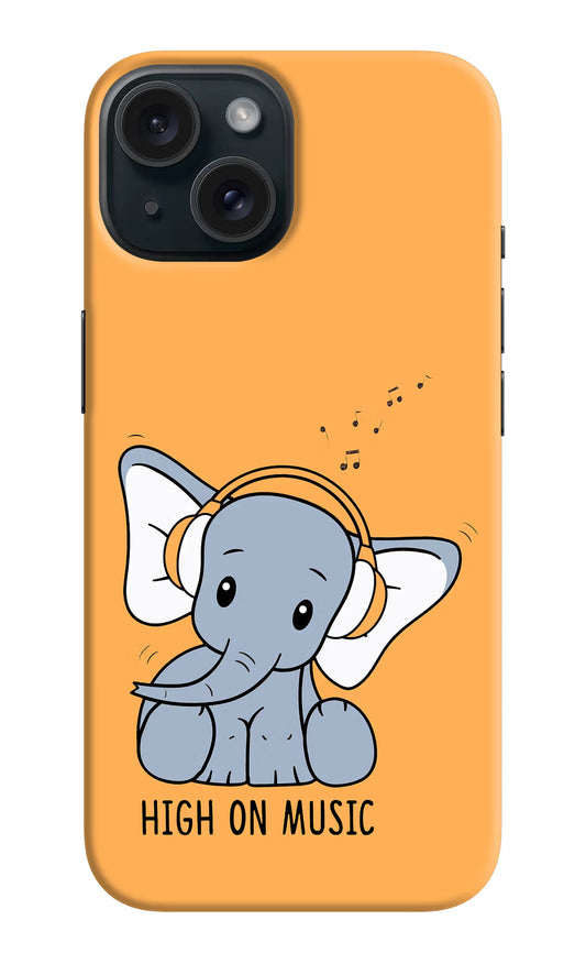 High On Music iPhone 15 Hard Case Back Cover by Casekaro