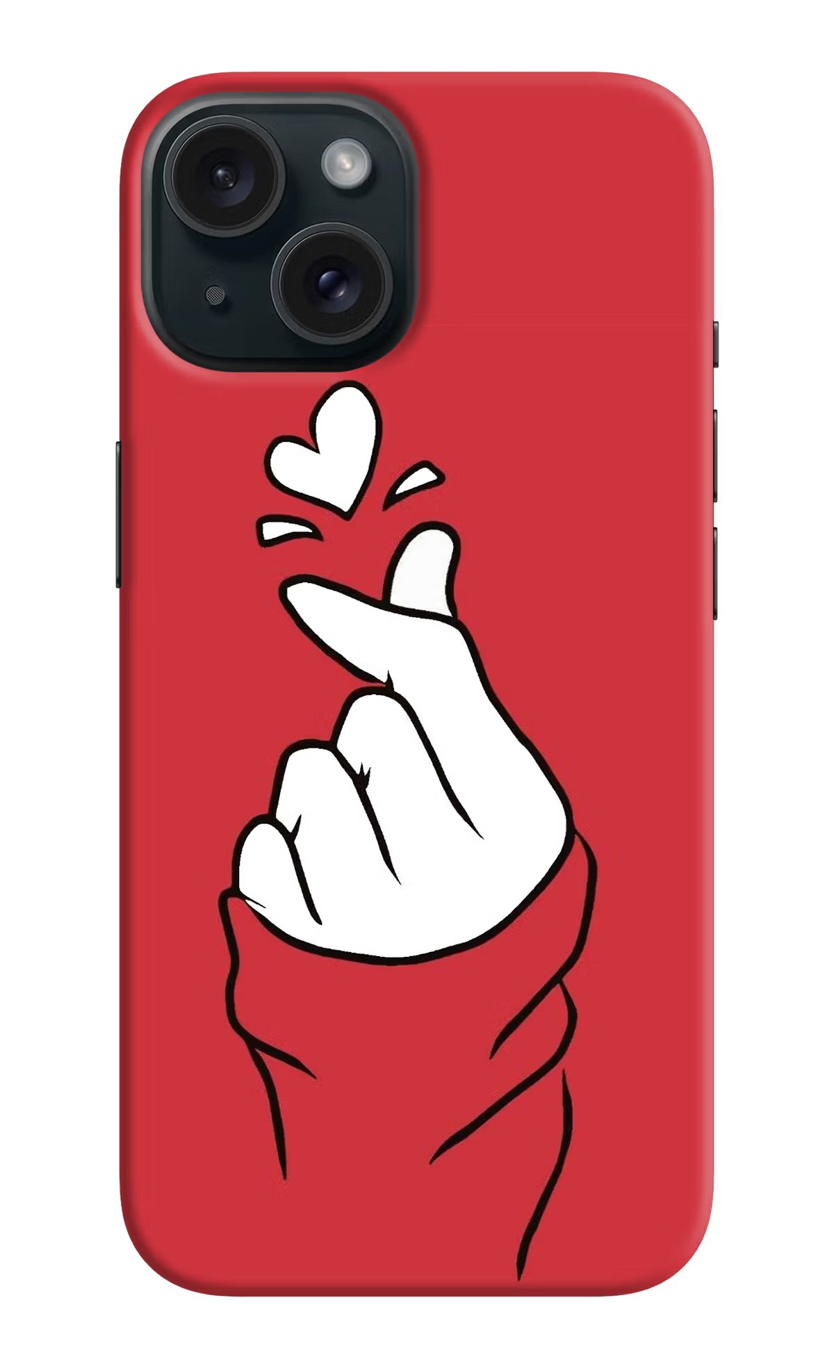 Korean Love Sign iPhone 15 Hard Case Back Cover by Casekaro