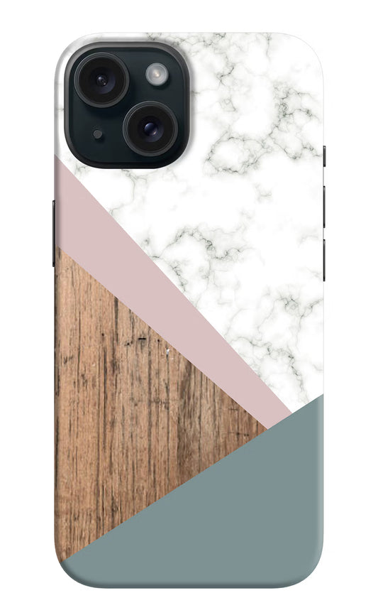 Marble wood Abstract iPhone 15 Hard Case Back Cover by Casekaro