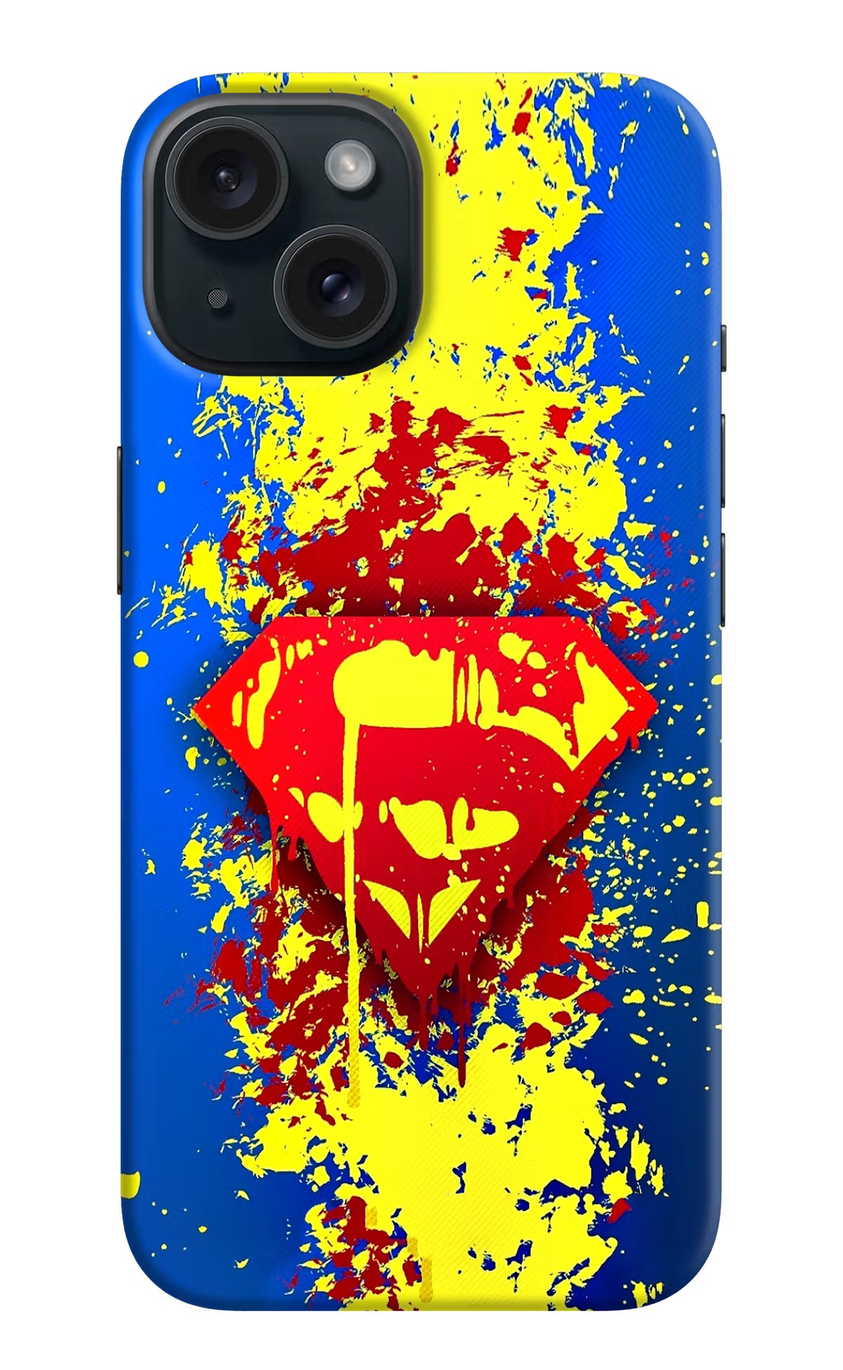 Superman logo iPhone 15 Hard Case Back Cover by Casekaro