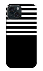 Black and White Print iPhone 15 Hard Case Back Cover by Casekaro