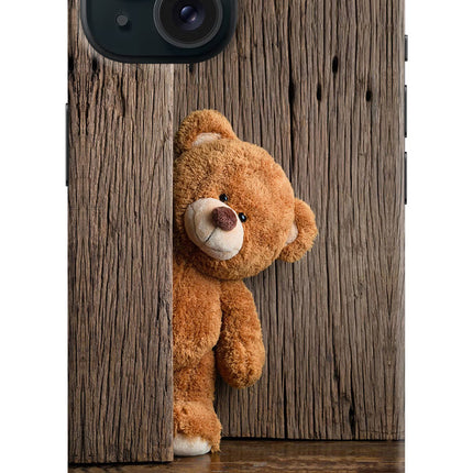Teddy Wooden iPhone 15 Hard Case Back Cover by Casekaro