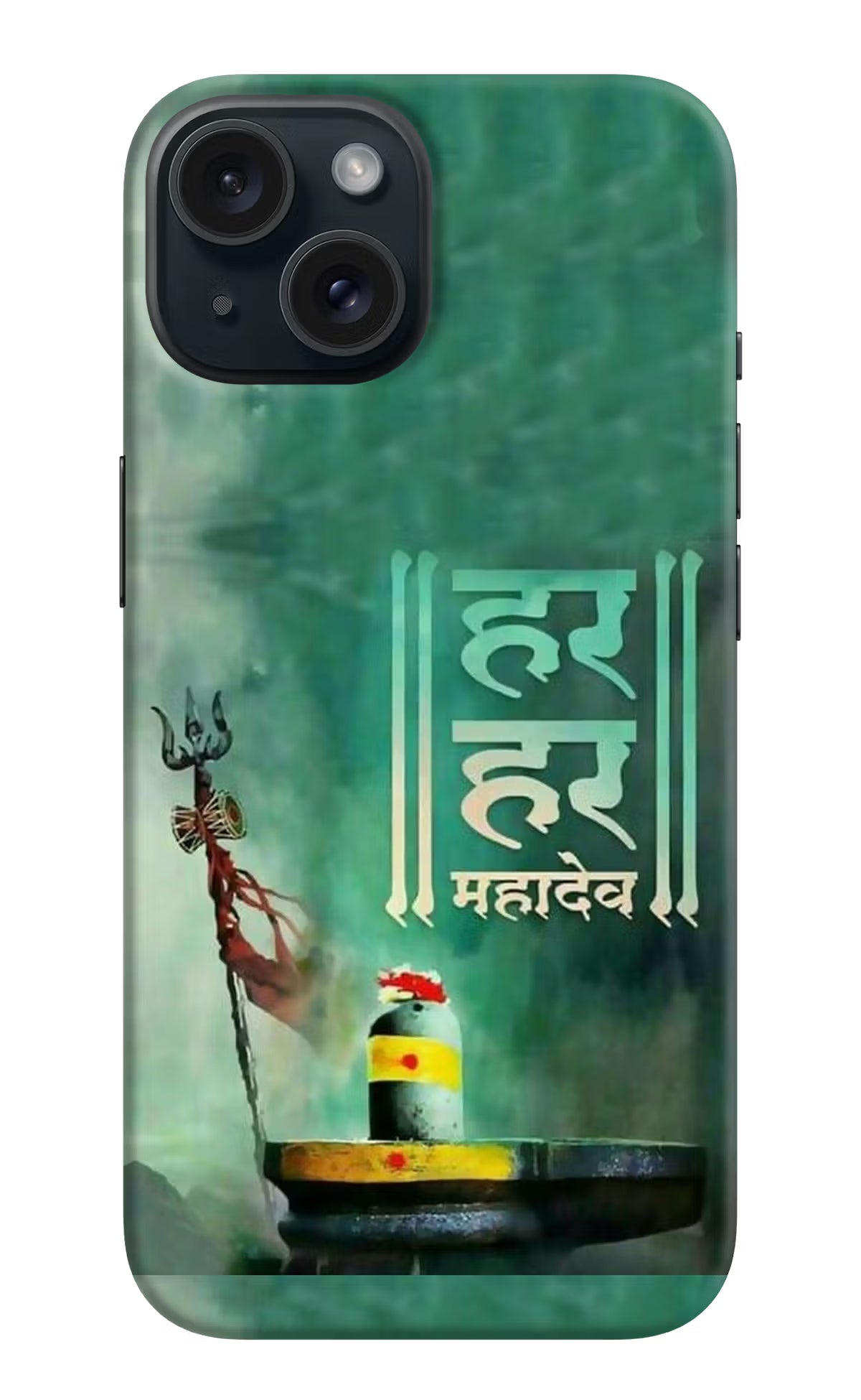 Har Har Mahadev Shivling iPhone 15 Hard Case Back Cover by Casekaro