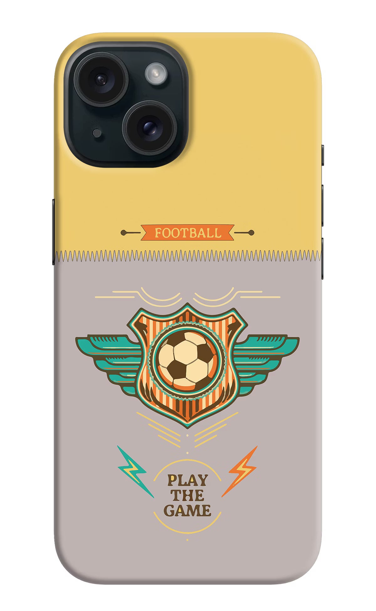 Football iPhone 15 Hard Case Back Cover by Casekaro