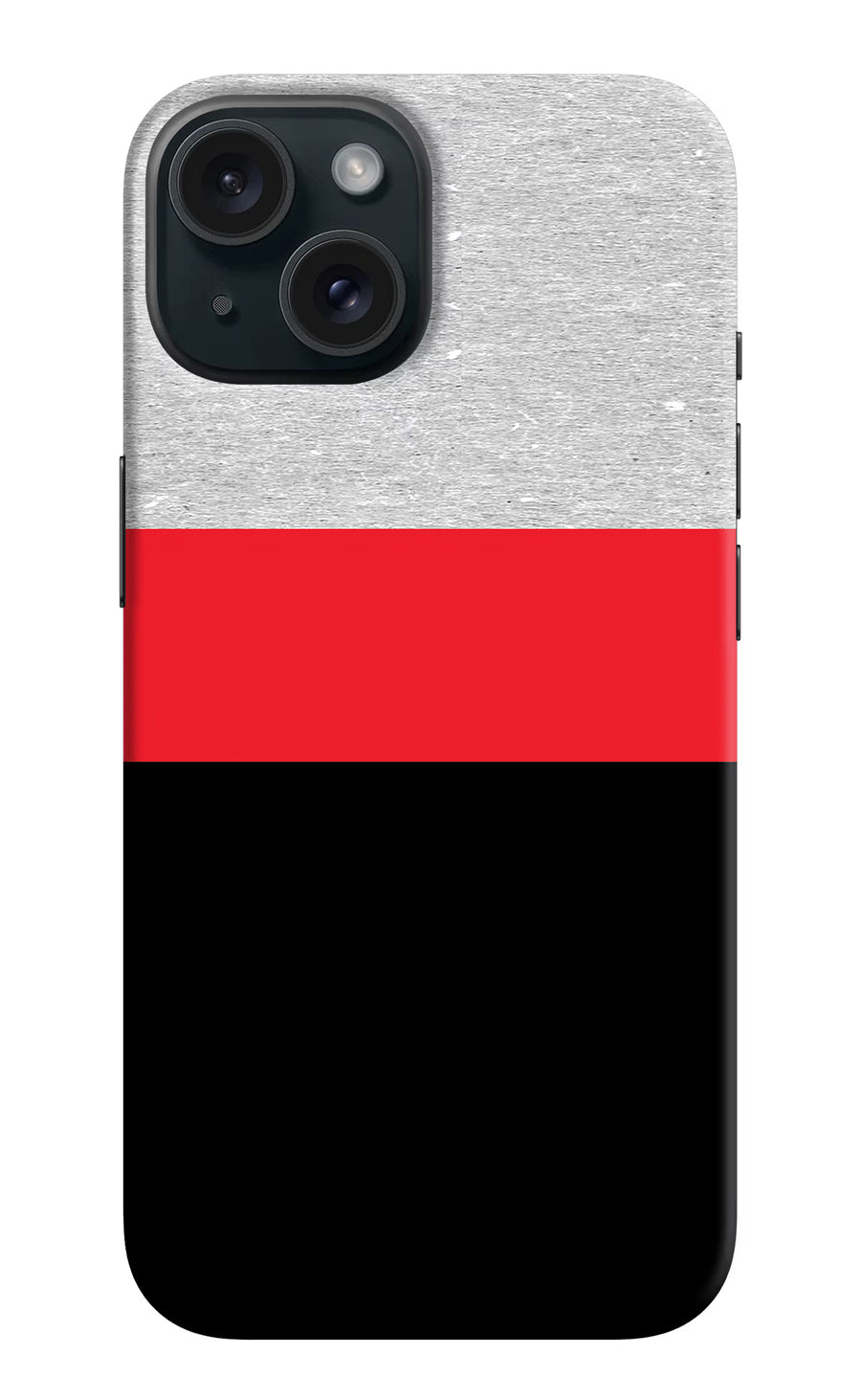 Tri Color Pattern iPhone 15 Back Cover, Hard case