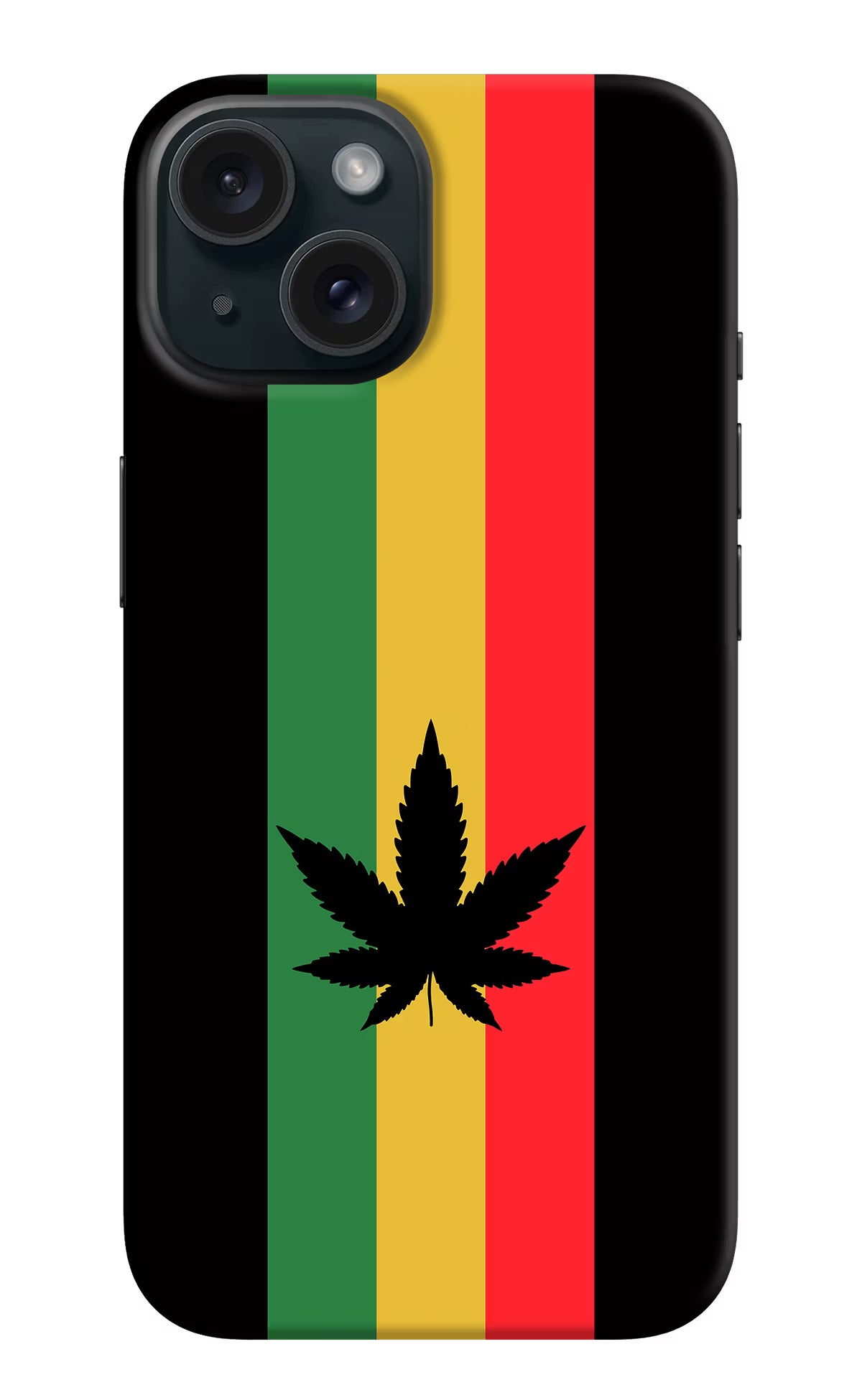 Weed Flag iPhone 15 Hard Case Back Cover by Casekaro