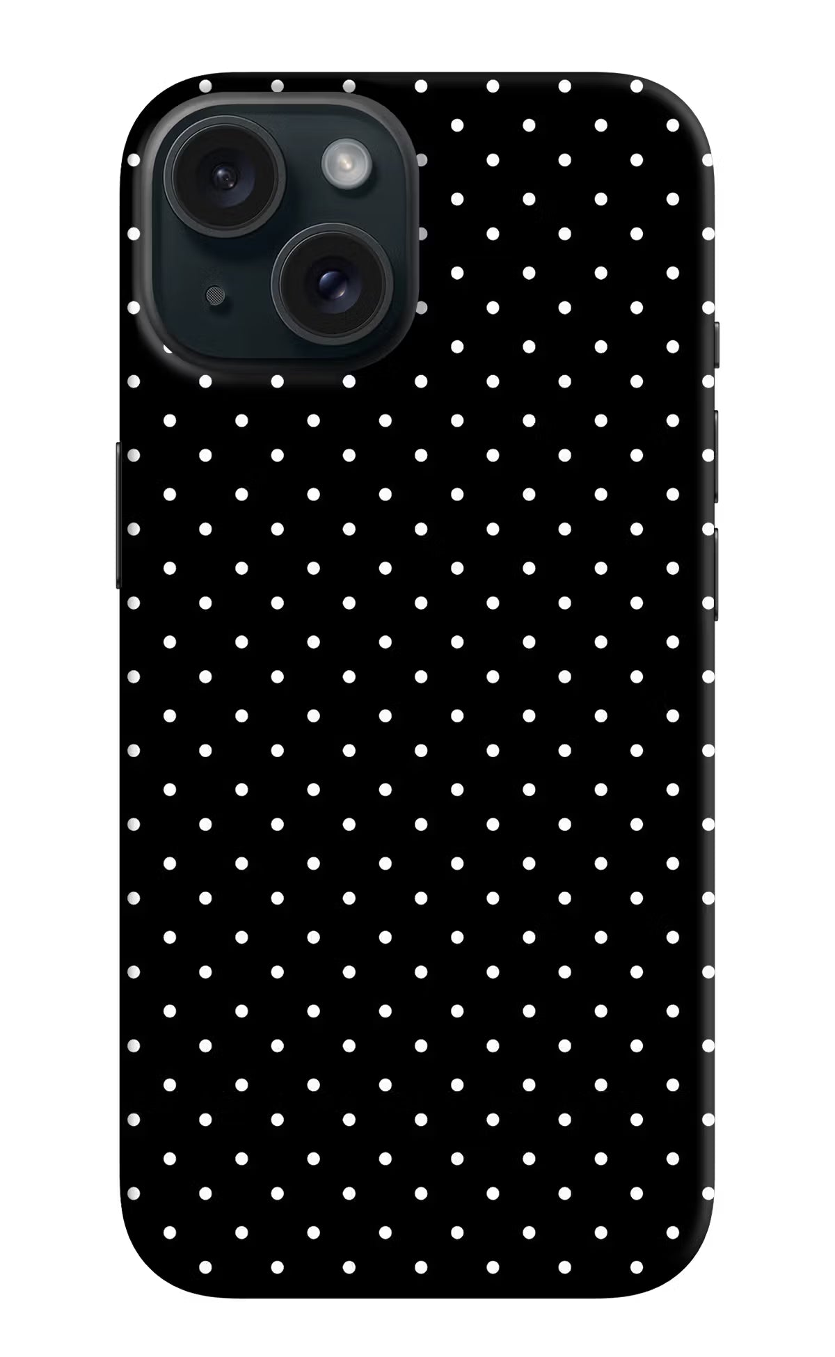 White Dots iPhone 15 Hard Case Back Cover by Casekaro
