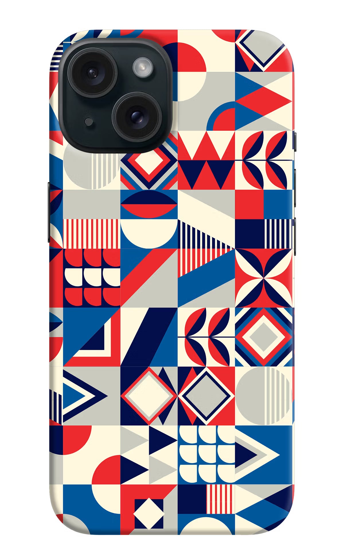 Colorful Pattern iPhone 15 Hard Case Back Cover by Casekaro