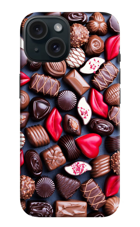 Chocolates iPhone 15 Hard Case Back Cover by Casekaro