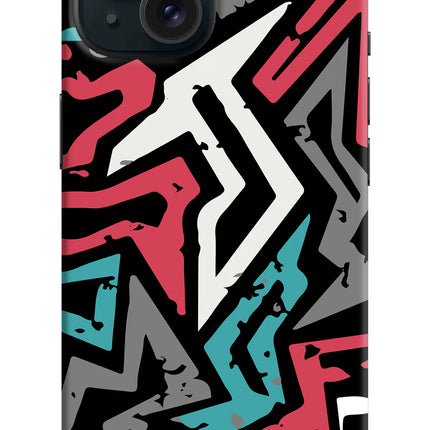Geometric Graffiti iPhone 15 Hard Case Back Cover by Casekaro