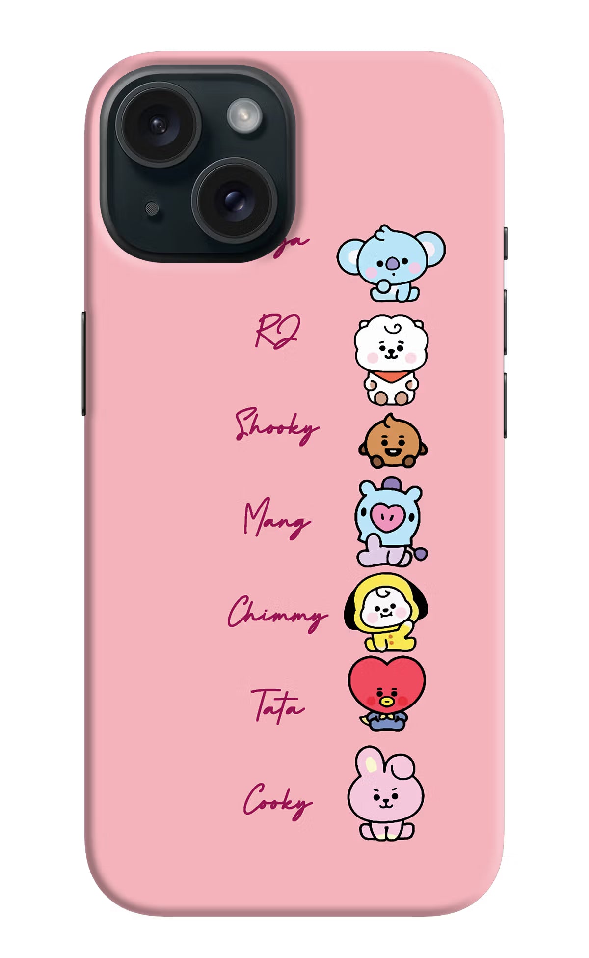 BTS names iPhone 15 Hard Case Back Cover by Casekaro