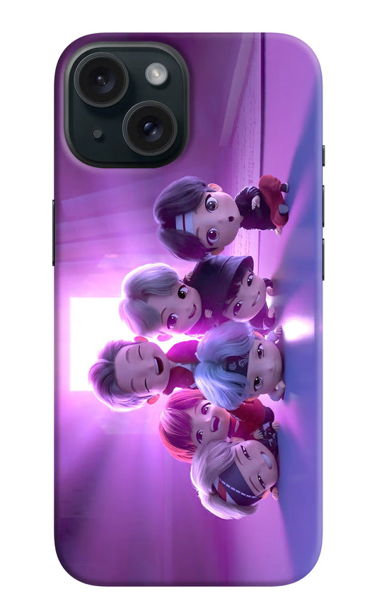BTS Chibi iPhone 15 Hard Case Back Cover by Casekaro