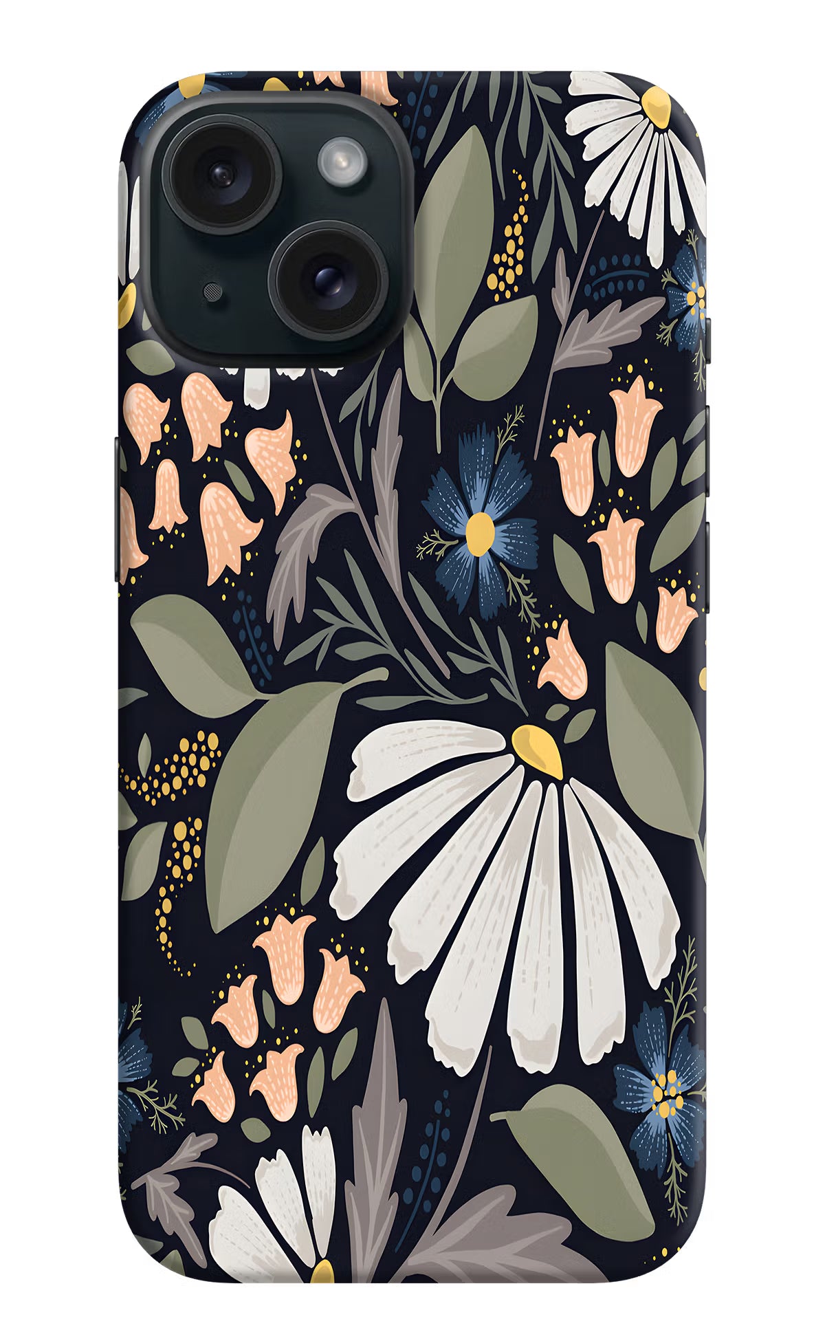 Flowers Art iPhone 15 Hard Case Back Cover by Casekaro