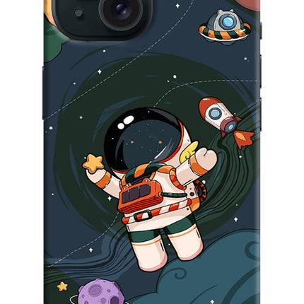Cartoon Astronaut iPhone 15 Hard Case Back Cover by Casekaro
