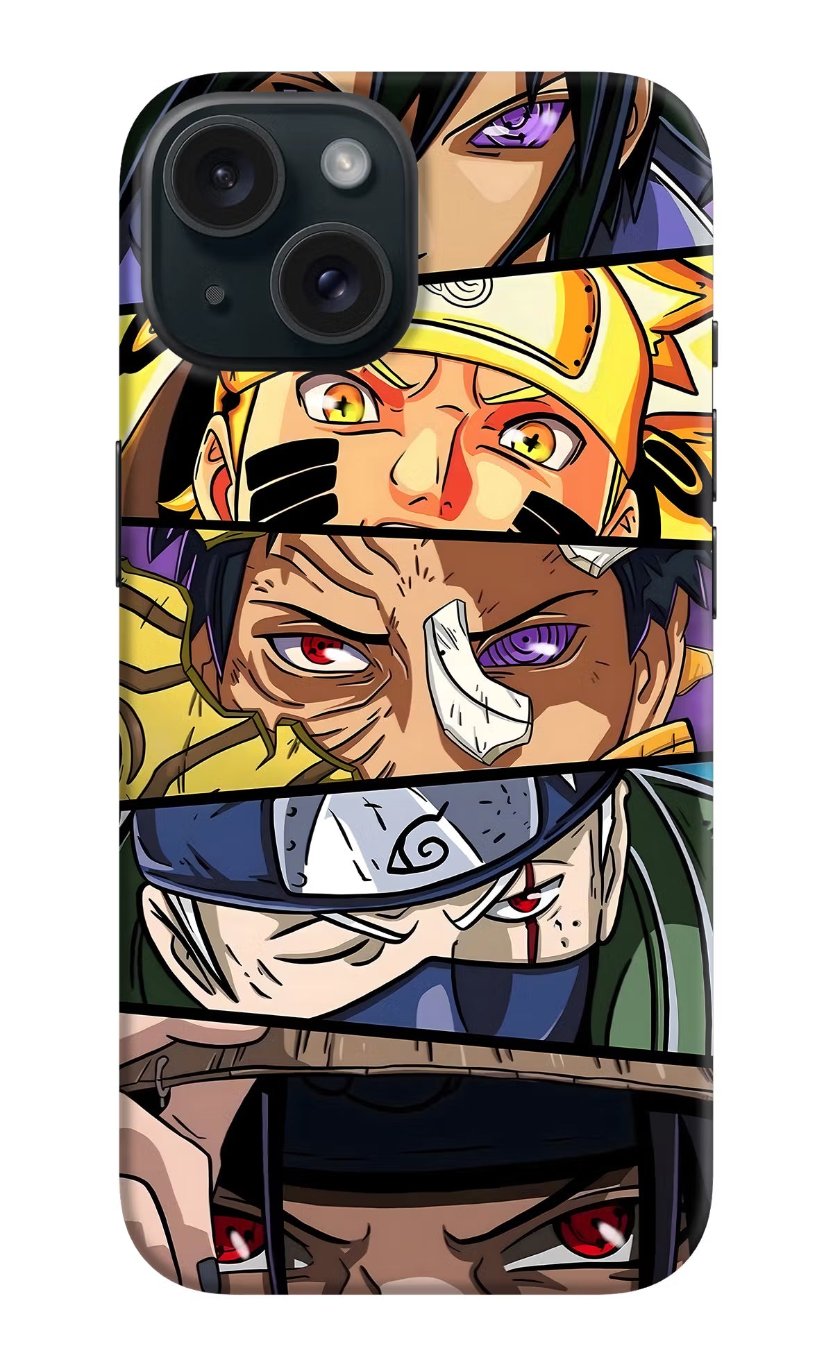 Naruto Character iPhone 15 Hard Case Back Cover by Casekaro