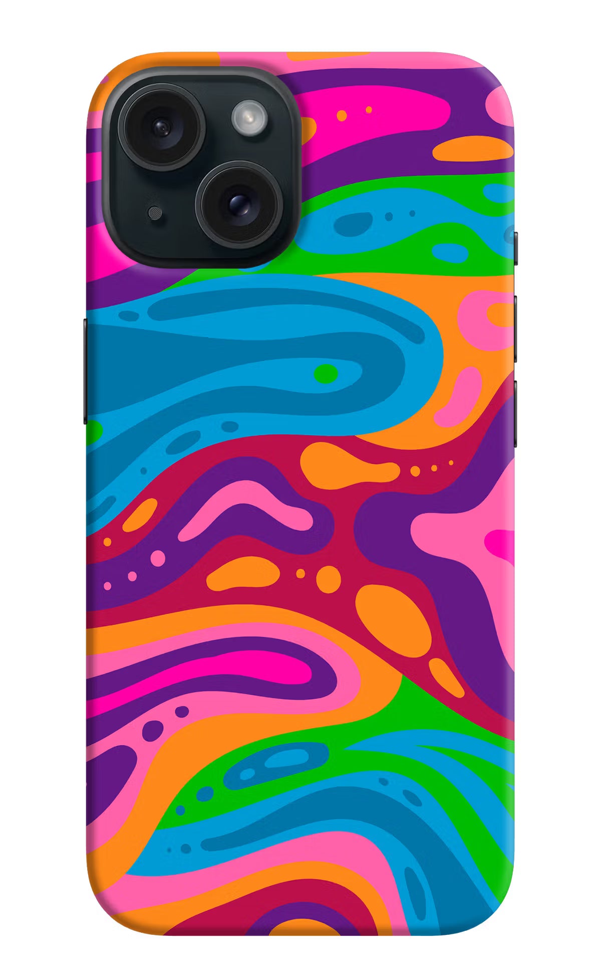 Trippy Pattern iPhone 15 Hard Case Back Cover by Casekaro