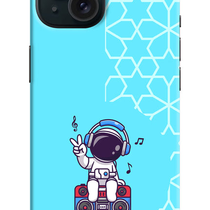 Cute Astronaut Chilling iPhone 15 Hard Case Back Cover by Casekaro