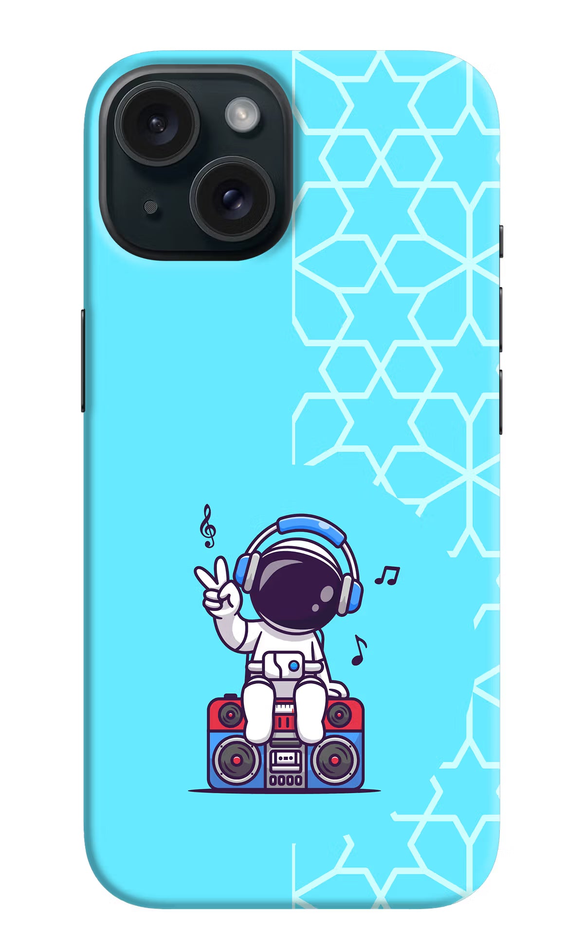 Cute Astronaut Chilling iPhone 15 Hard Case Back Cover by Casekaro
