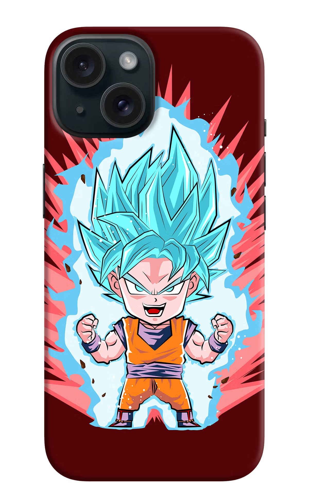 Goku Little iPhone 15 Hard Case Back Cover by Casekaro