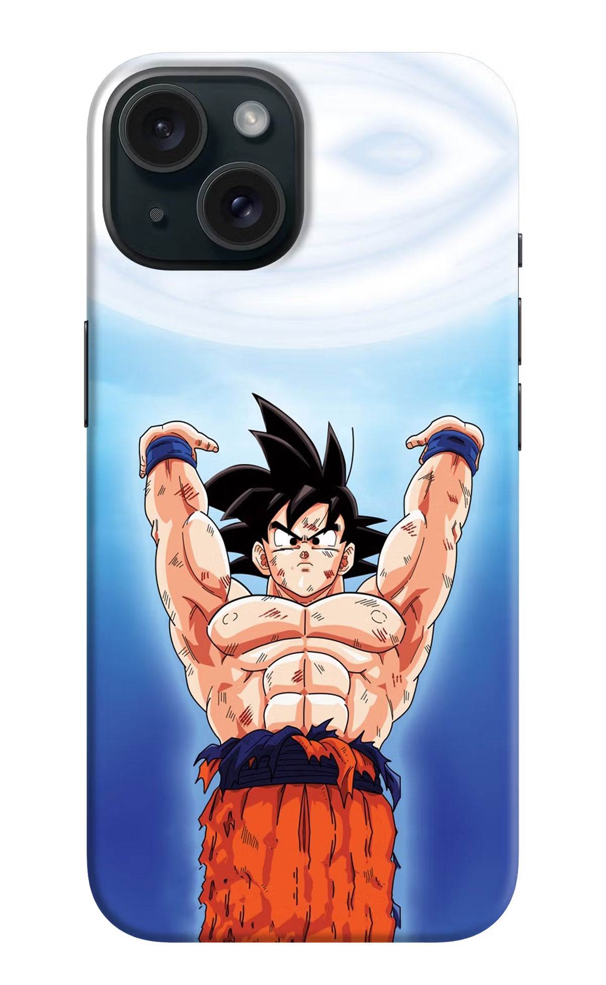 Goku Power iPhone 15 Hard Case Back Cover by Casekaro