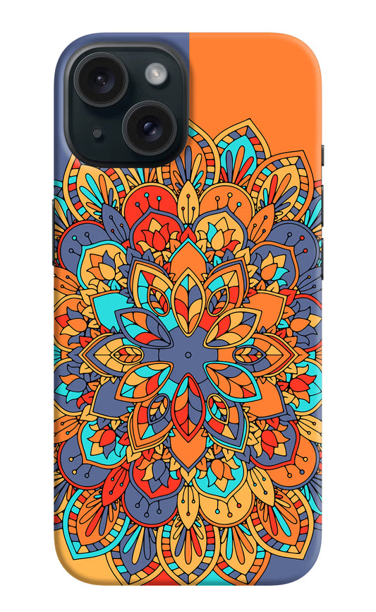 Color Mandala iPhone 15 Hard Case Back Cover by Casekaro