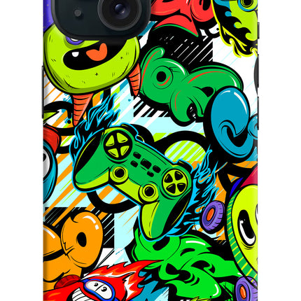 Game Doodle iPhone 15 Hard Case Back Cover by Casekaro