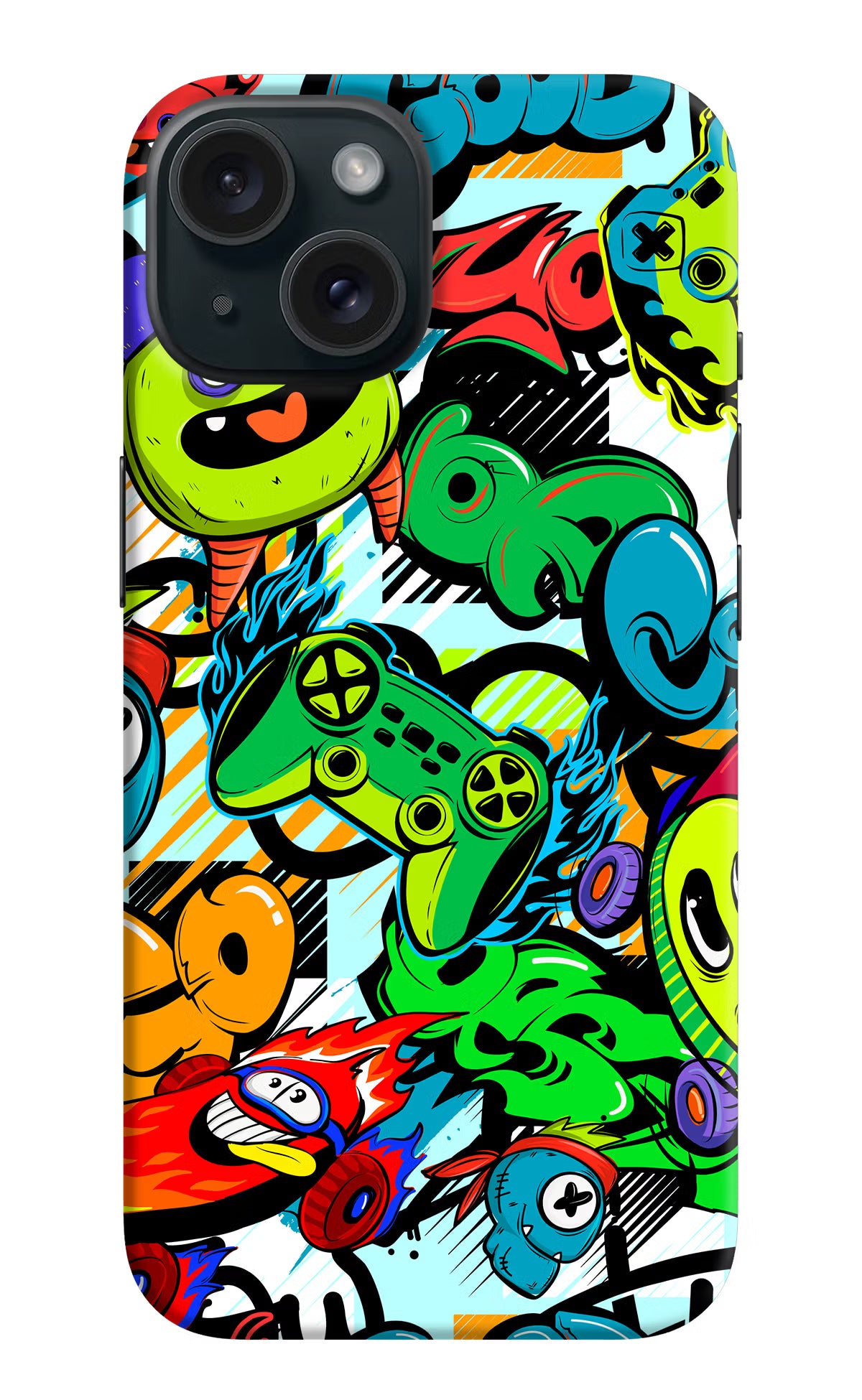 Game Doodle iPhone 15 Hard Case Back Cover by Casekaro