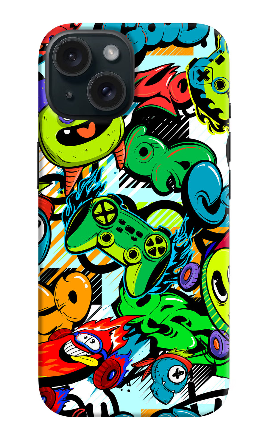 Game Doodle iPhone 15 Back Cover, Hard case