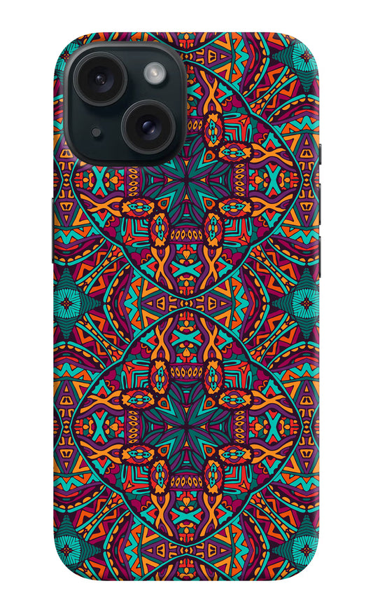 Colour Mandala iPhone 15 Hard Case Back Cover by Casekaro